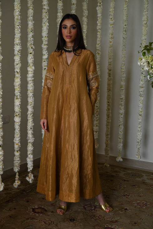 Rangeela antique gold tissue Sushma anarkali