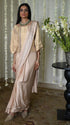 Rangeela deep ivory desi girl sari with batwing blouse