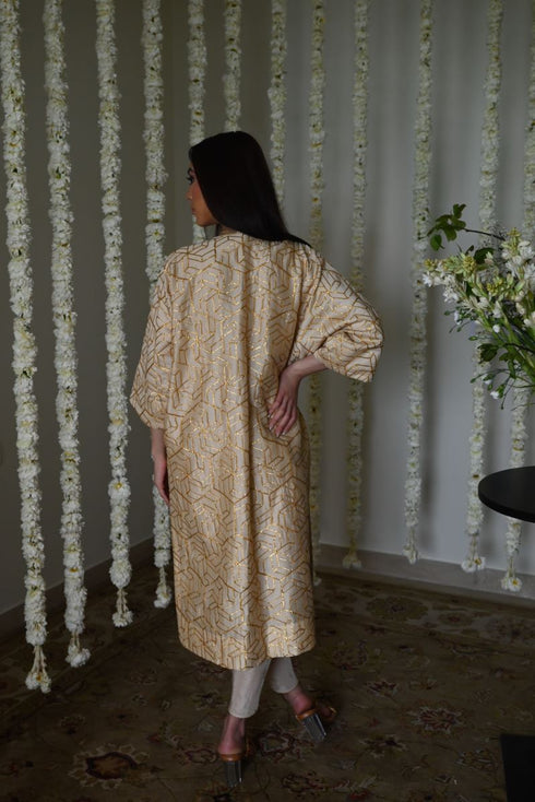 Rangeela deep ivory octa kaftan with nandini dhoti pants