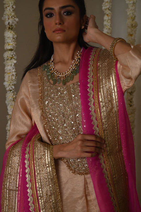 Rangeela hot pink amal organza dupatta