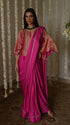Rangeela hot pink desi girl sari with batwing blouse