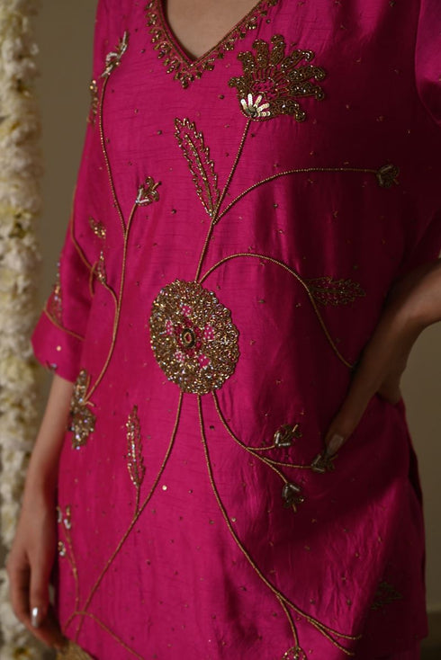 Rangeela hot pink jahan ara kurta with hot pink Sharara