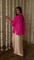 Rangeela hot pink noor tunic with deep ivory cowl skirt
