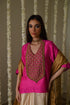 Rangeela hot pink noor tunic with deep ivory cowl skirt