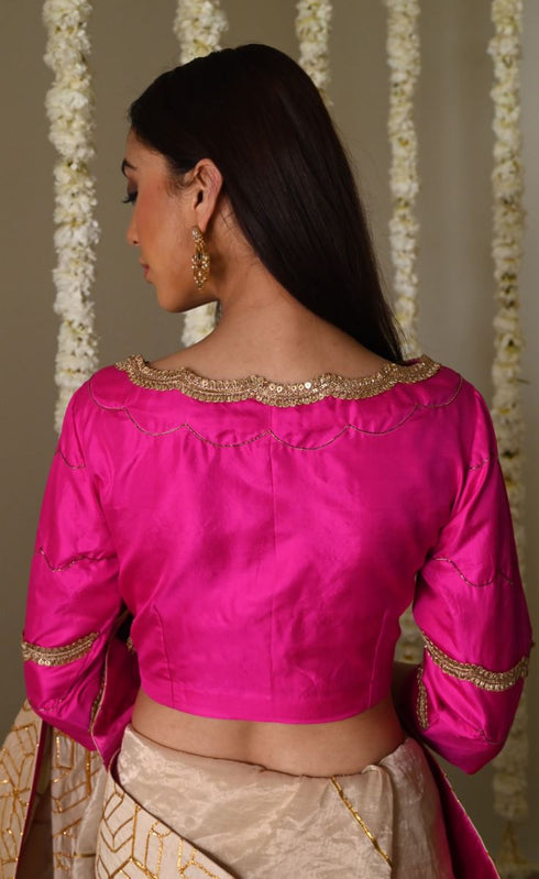 Rangeela hot pink silk suchi blouse