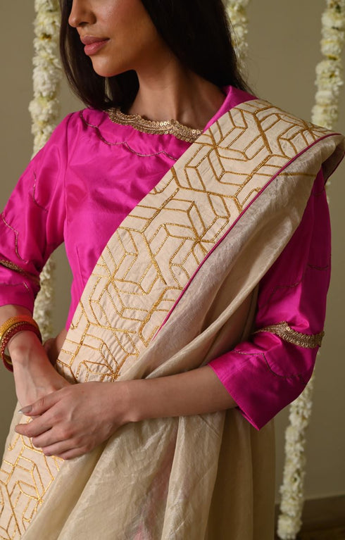 Rangeela hot pink silk suchi blouse