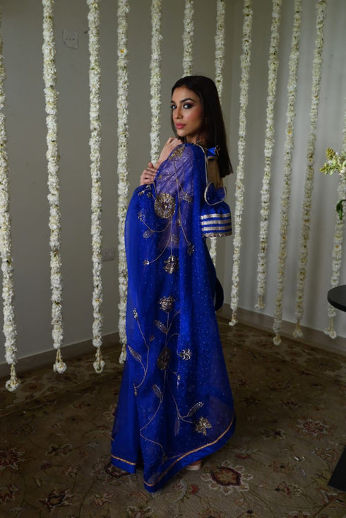 Rangeela royal blue jahan ara sari
