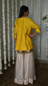 Rangeela yellow jahan ara kurta with deep ivory sharara