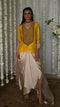 Rangeela yellow noor tunic with deep ivory cowl skirt