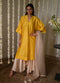 Rangeela yellow octa kaftan with deep ivory cowl palazzo