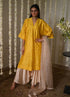 Rangeela yellow octa kaftan with deep ivory cowl palazzo