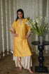 Rangeela yellow octa kaftan with deep ivory cowl palazzo