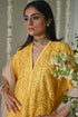 Rangeela yellow octa kaftan with deep ivory cowl palazzo