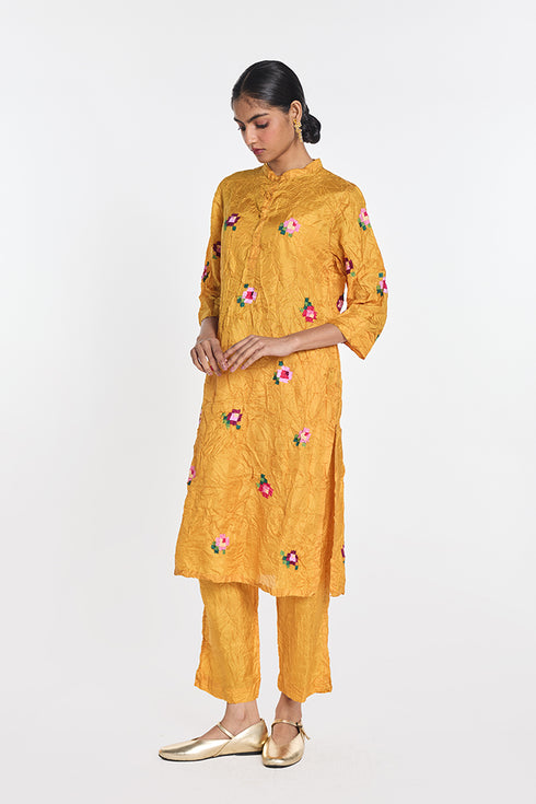 Raqsa mustard kurta set