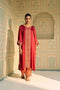 Red seerat kurta with pants