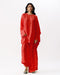 Red short boxy kurta with broad pants