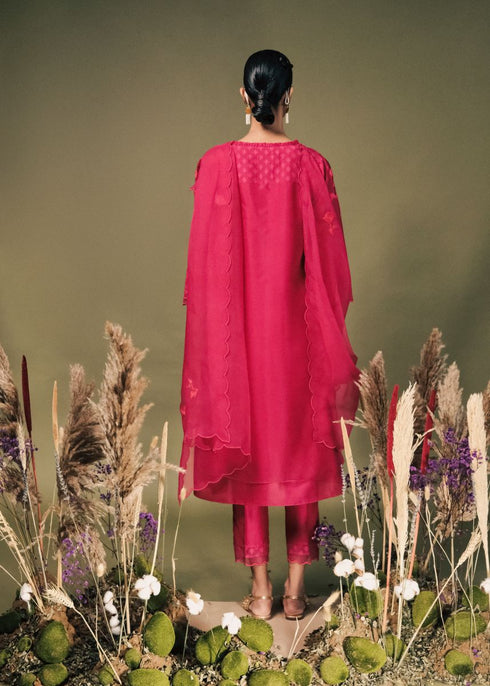 Resonance fuchsia pink double layer tunic set