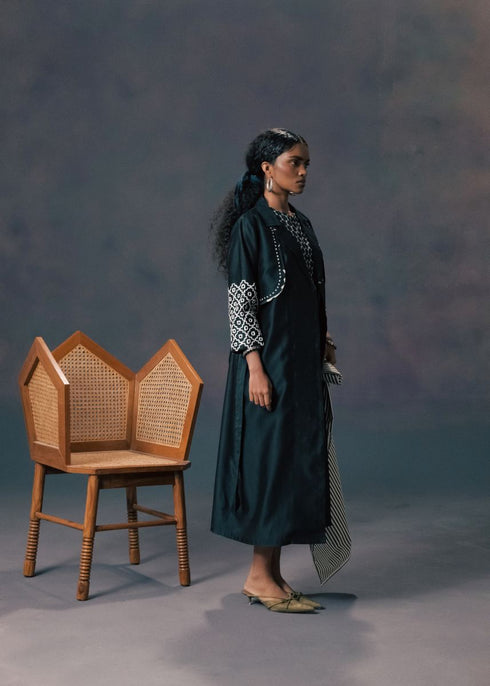 Resonance indigo jacket with jumpsuit