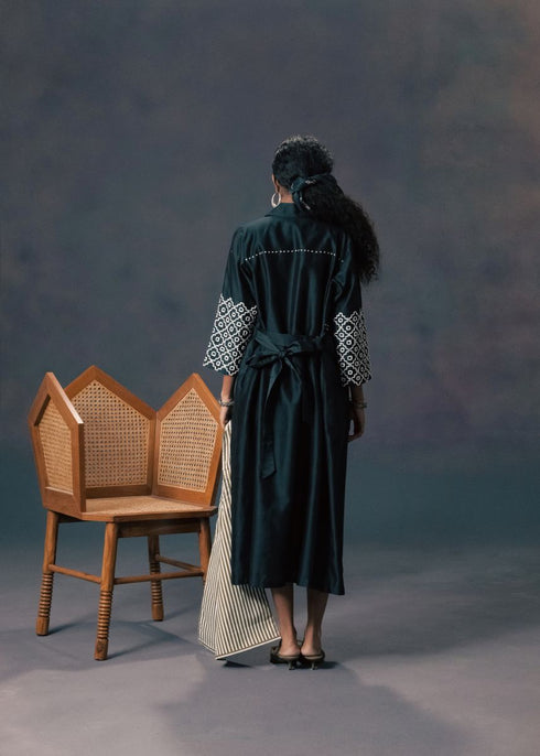 Resonance indigo jacket with jumpsuit