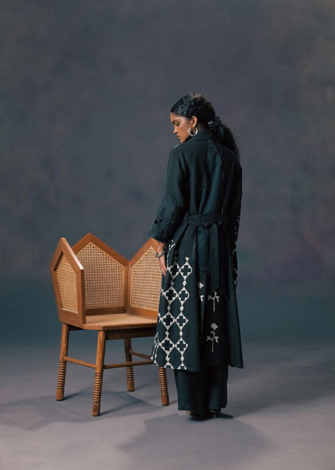 Resonance indigo jacket with top and pants