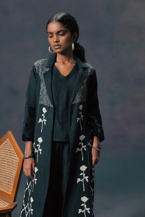 Resonance indigo jacket with top and pants