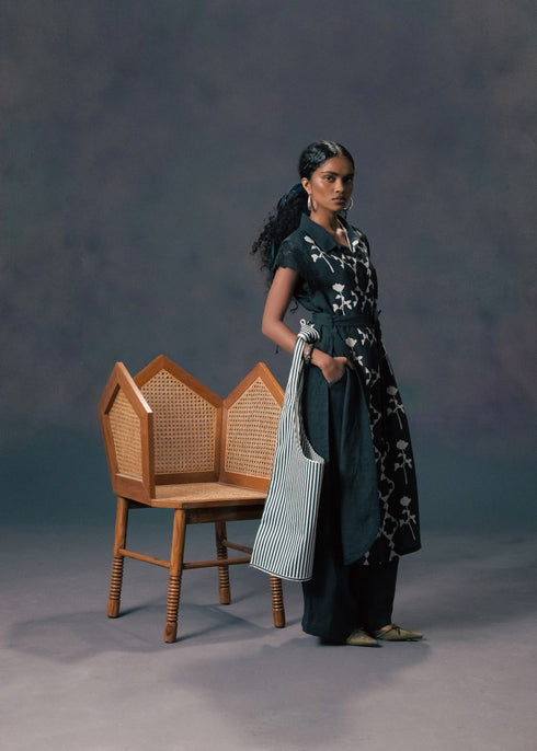 Resonance indigo long shirt with pants