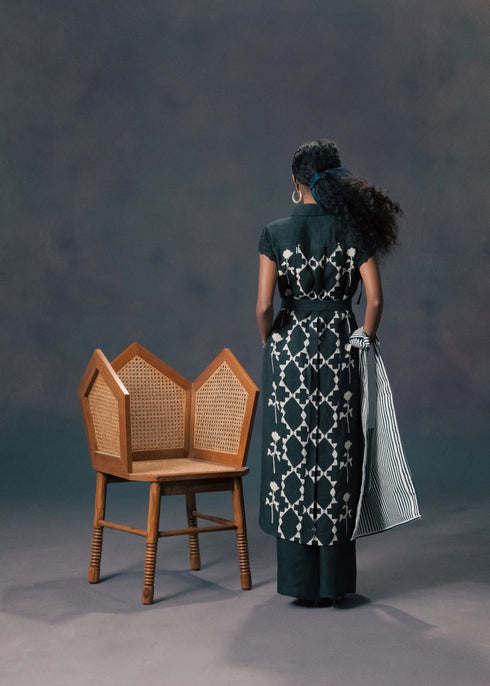 Resonance indigo long shirt with pants