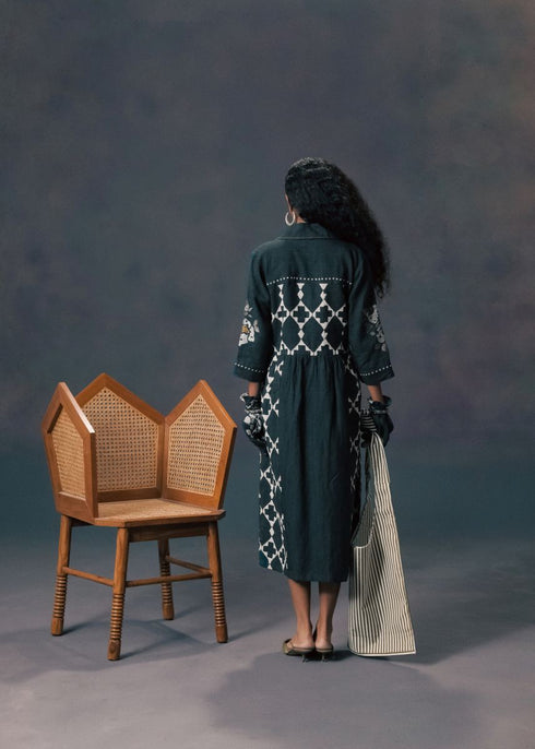 Resonance indigo shirt dress