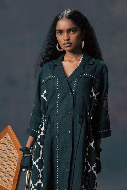 Resonance indigo shirt dress