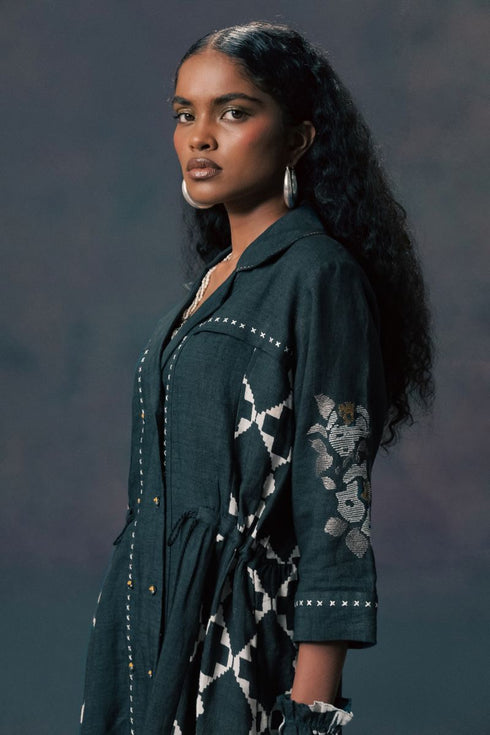Resonance indigo shirt dress