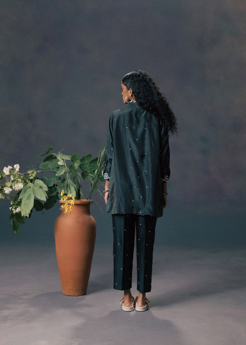 Resonance indigo shirt with straight pants