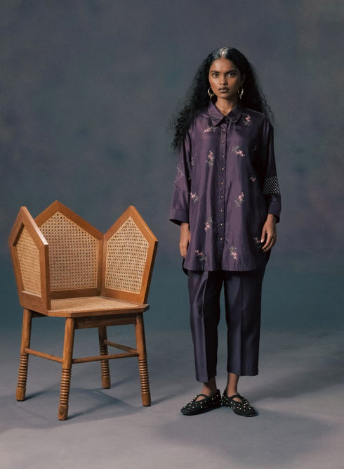 Resonance lavender drop shoulder shirt with pants
