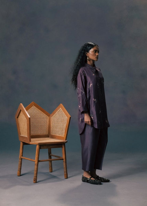 Resonance lavender drop shoulder shirt with pants