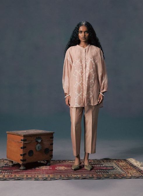 Resonance mocha mousse pintuck shirt with pants