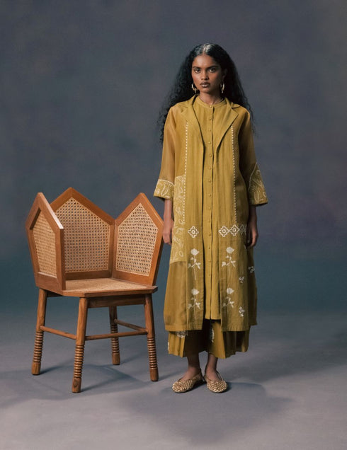 Resonance moss green jacket with tunic and pants