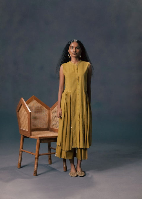 Resonance moss green jacket with tunic and pants