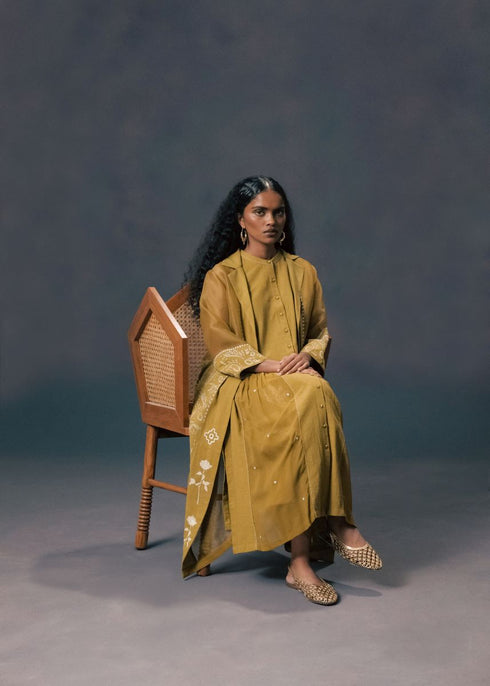 Resonance moss green jacket with tunic and pants