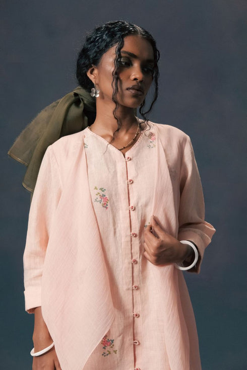 Resonance old rose double layer shirt with pants