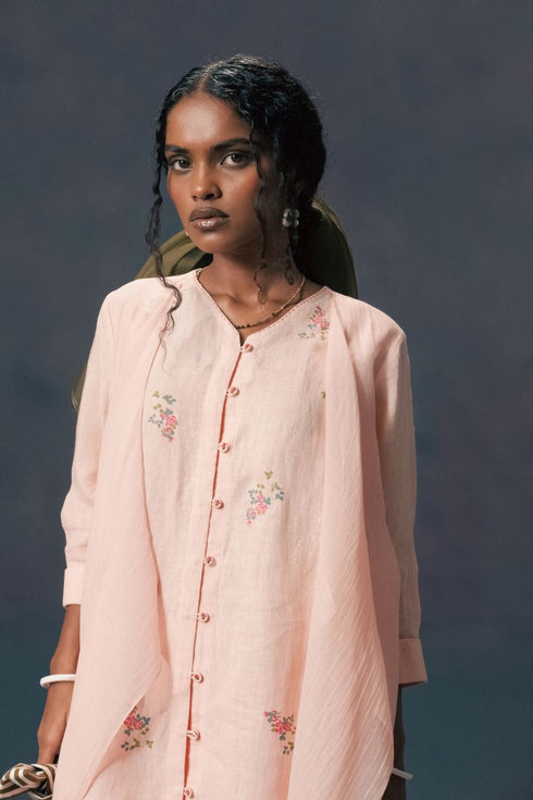 Resonance old rose double layer shirt with pants
