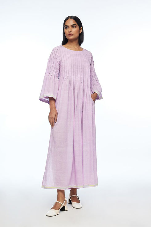 Reversa mauve pleated dress