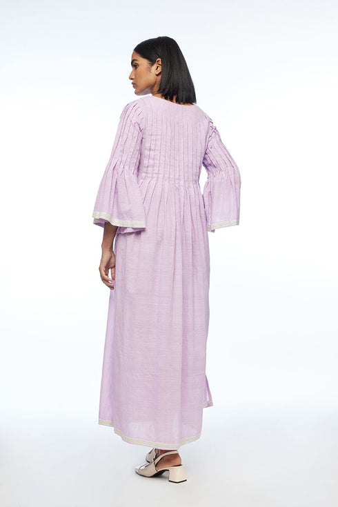 Reversa mauve pleated dress