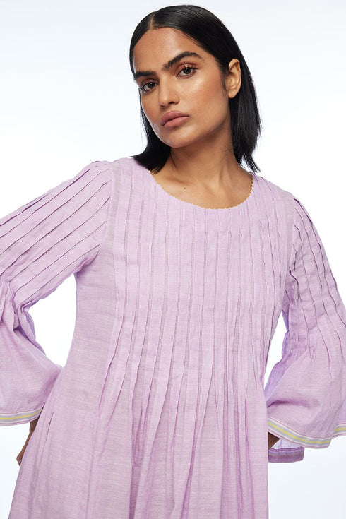 Reversa mauve pleated dress