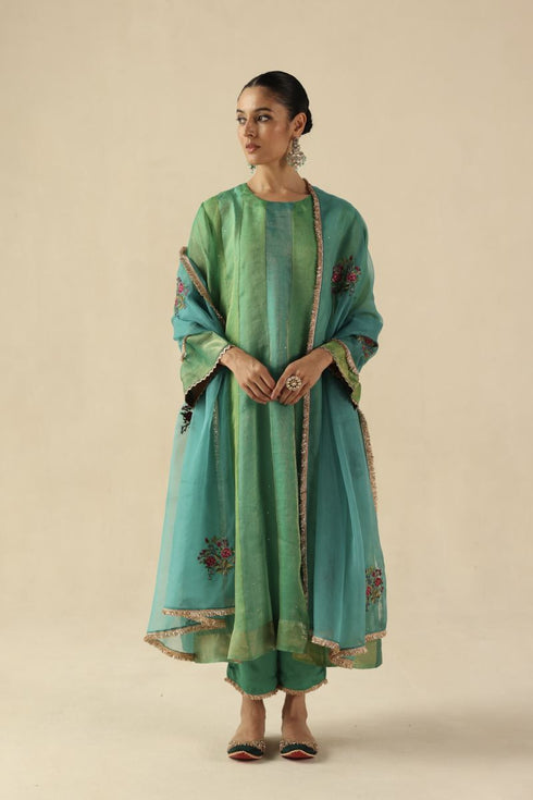 Rimjhim turquoise kurta set