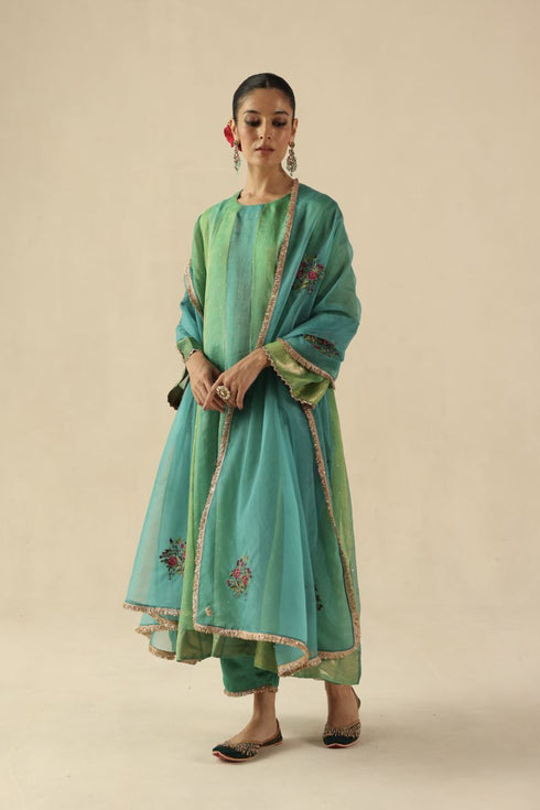 Rimjhim turquoise kurta set