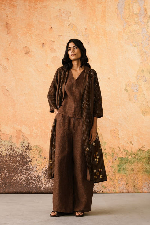 Riva cognac jacket with top and pants