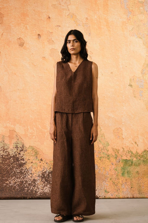 Riva cognac jacket with top and pants