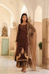 Riwayat brown and purple applique long kurta set