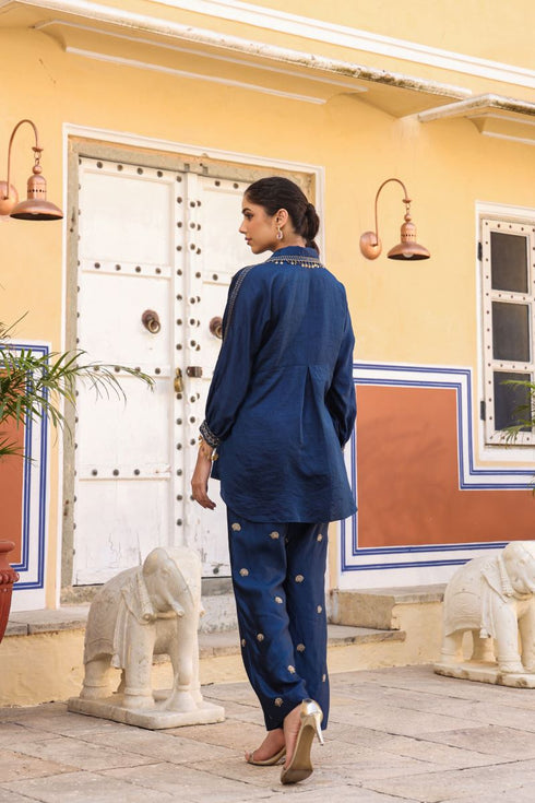 Riwayat dark blue co-ord set