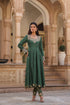 Riwayat emerald green printed kalidar set