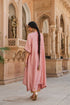 Riwayat light pink and wine kaftan set